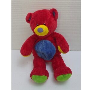 Baby Gund Tutti Frutti Red Teddy Bear Plush Blue Yellow Green 58330 Vintage